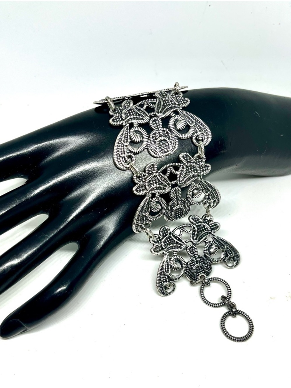 Premier Designs Silver Filigree Statement Bracelet